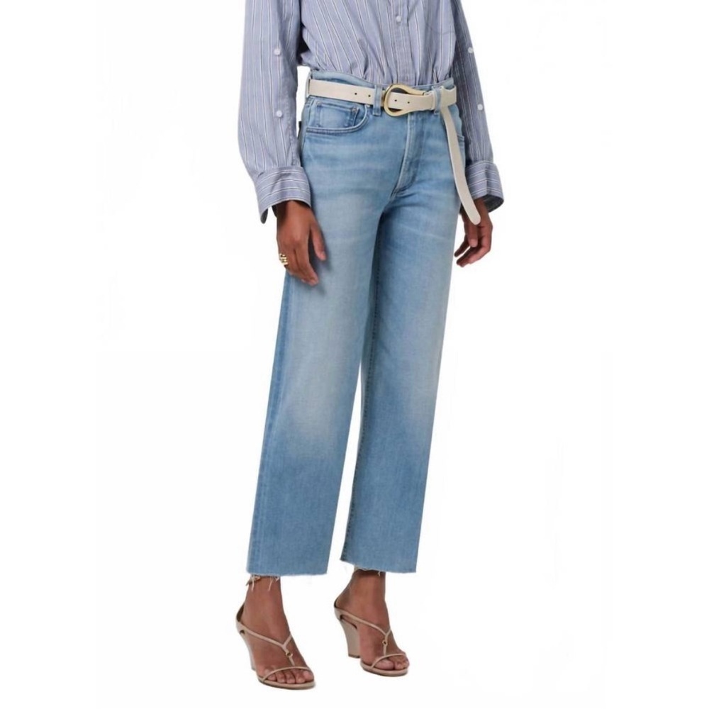 NWT Citizens of Humanity Palma High Rise Straight Leg Jeans Lisbon 34 Raw Hem